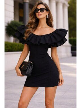 zara black sequin tuxedo dress ZARA WOMAN NWT FW23 SHOULDER PADS SEQUIN DRESS ZW COLLECTION SIZE SMALL